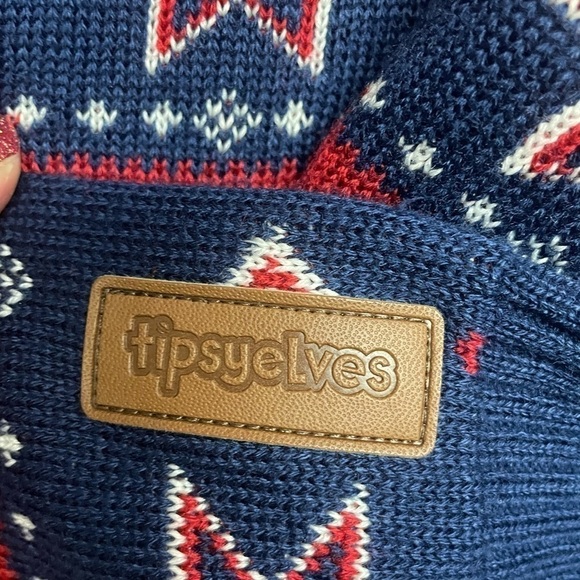 Tipsy Elves Red White Blue Collared Button Front Cardigan, XL - Picture 5 of 8